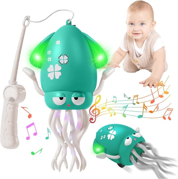 Interactive Magic Dancing Octopus Toy with Lights & Music for Kids - Crawling Squid Gift Pink