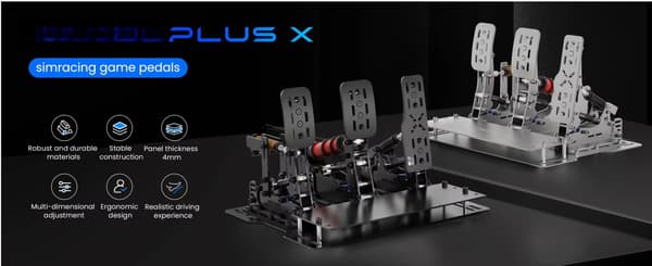 Plus X Sim Racing Simulator Pedal PC Simracing Pedaler Stöder VAM VAM RPO Vibrationsmotor Körspel Tillbehör PLUS-DB