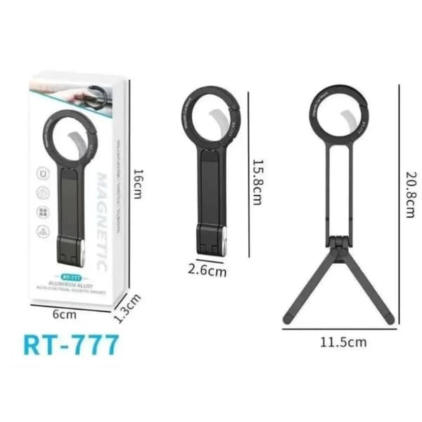 Sammenklappelig, bærbar, magnetisk telefonholder, stativmontering til iPhone 16/15/14/13/12 Pro Max black