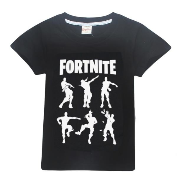 Fortnite T-Shirt för Barn (Silhouettes)- storlek 140 Svart