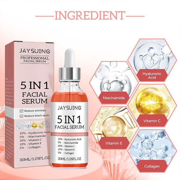 5 In 1 Fade fine linjer Firming Face Serum Moisturizing brightning Vitamin