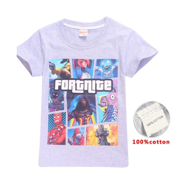 Fortnite T-shirt til børn 140-160 Grey 160 (Modell 8391)