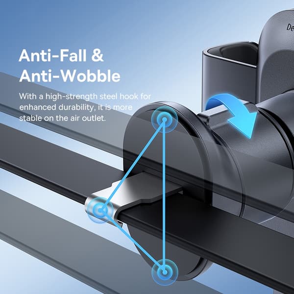 Baseus Metal Gravity Bilholder Luftventilatorstativ til iPhone Xiaomi Samsung Huawei Realme Silver