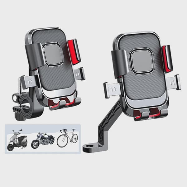 Motorcykel Cykel Telefonhållare 360° Rotation Stötsäker Montering för iPhone Xiaomi Samsung Handlebar