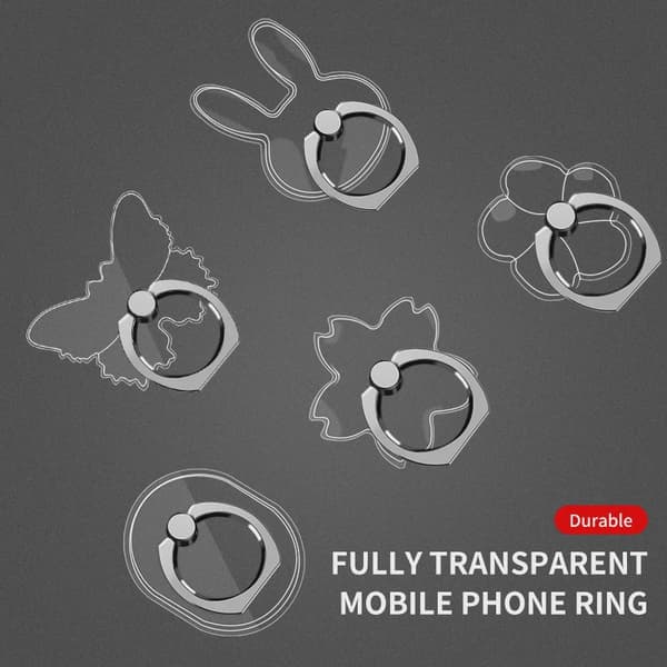 Universell magnetisk fingerringhållare för telefon, stativ för iPhone 13 Max 8, transparent Bear