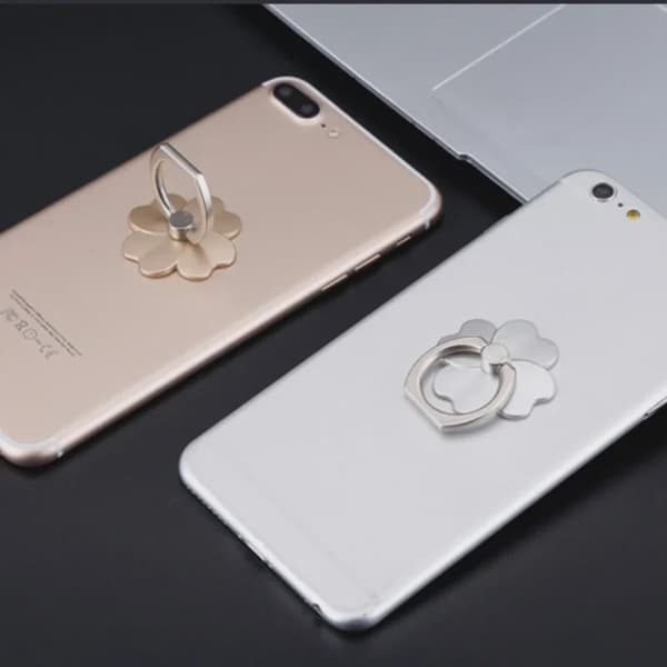Fallsäker 360° roterande metalltelefonstativ magnetisk bilmontering vikbar fingerhållare Silver