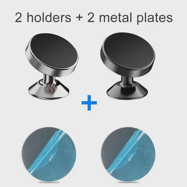Magnetisk Bilholder Universal Stativ til iPhone Xiaomi Huawei Samsung Dashboardmontering Black-Rotate