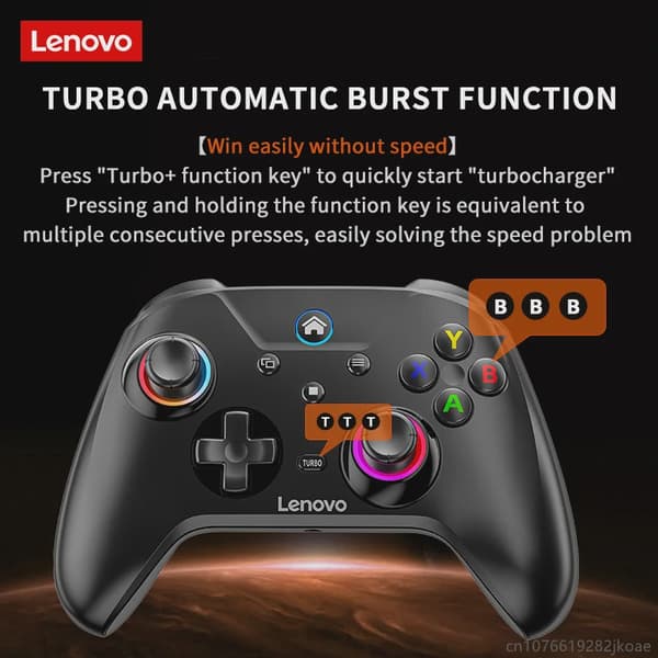 Ny Lenovo S02 trådløs controller Bluetooth-gamepad til Nintendo Switch, PC, Android TV, IOS PC-joysticks med seks akser og dobbelt vibration S02 Black and Bag