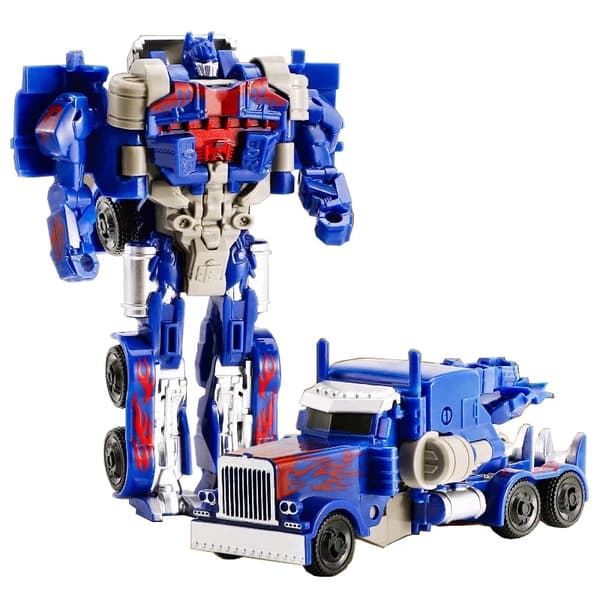 Transformerende bilrobotlegetøj – Et-trins deformation Anime Action Figur – Puslespilsmodel Yellow
