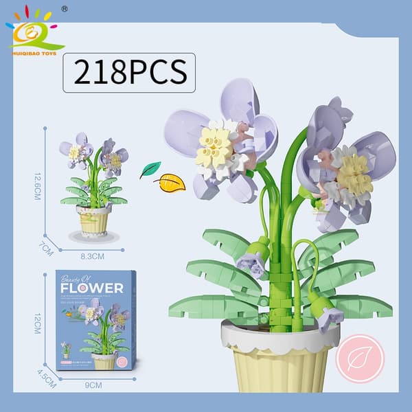 HUIQIBAO MOC Eternal Bouquet Micro Building Blocks - DIY Blomstermodell för heminredning och barn NO.22 with box