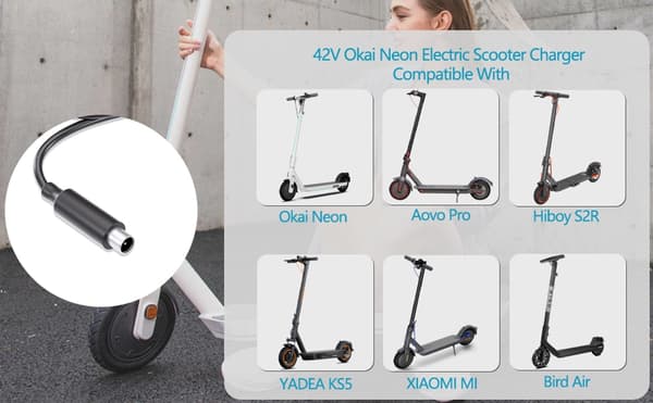 42V 2A Laddaradapter för Xiaomi M365, Bird, Spin, Segway Ninebot ES1 ES2 ES4, Lime Elscooter 42V 2A US PLUG