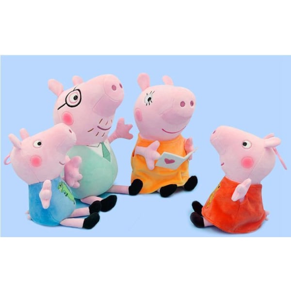 Greta Pig Family Fyldedyr Blødt Legetøj 35cm- 4stk Modeller Mamma Gris Grön