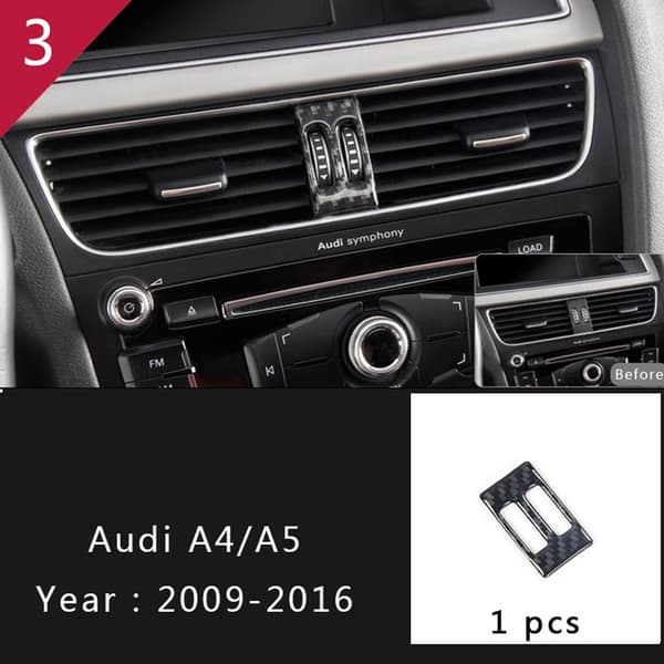Äkta kolfiber mittkonsol växelspakspanel täckram för Audi A4 B8 A5 2009 2010 - 2016/ Q5 2010-2018 E