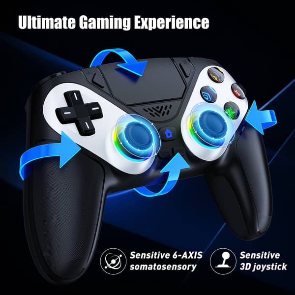 Controller til Playstion5/PS5 Pro/Slim/PC Gamepads Trådløs med RGB Hall-effekt Turbo Vibration Programmerbar Knap Spil Joystick Red