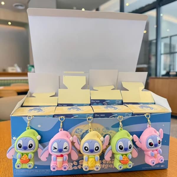 Ny Disney Stitch blind box Eat Some Thing Before SleepTrendy legetøjsfigur mode gavepose vedhæng dekoration nøglering E-NO BOX