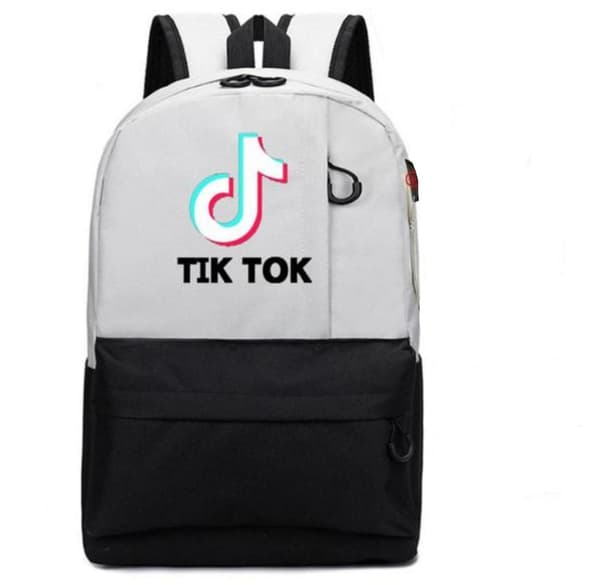 TIK-TOK Backpack - waterproof school bag with USB and Headphone jack Grey