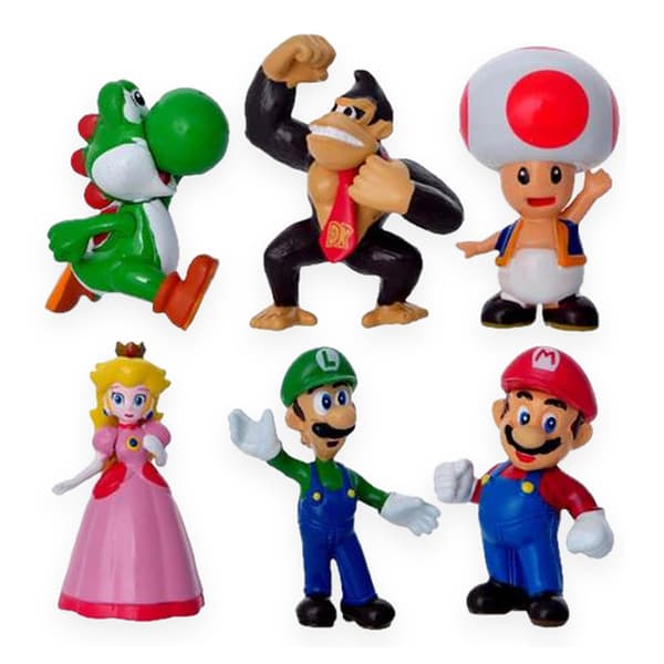 6 Pack Super Mario  Figurer julklappar