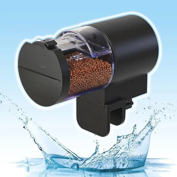 Automatisk fiskefoderautomat med timer IP66 vandtæt automatisk fisketankfoderautomat 100 ml kapacitet til fisk/skildpadder Base upgrade version