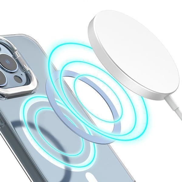 Magnetisk metalpladering til MagSafe trådløs oplader til bil og telefon, iPhone 12 13 Pro Max Pink