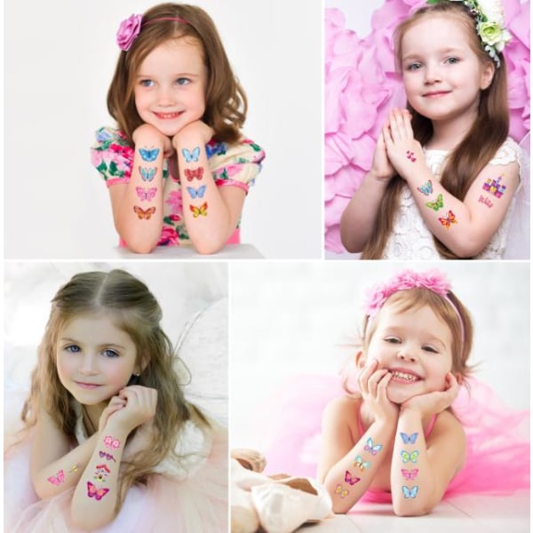 80st Fjäril tatoveringer  børnetatoveringer flerfarvet