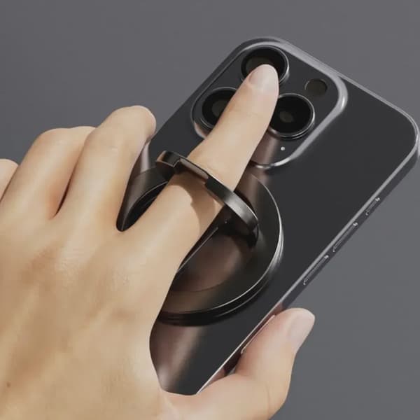 Magnetisk foldbar telefonringholder - bordstativ til Magsafe iPhone 16/15/14/13/12 Pro Max Black