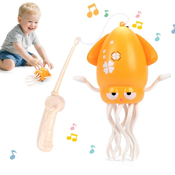 2025 Interactive Dancing Squid Toy for Toddlers - Light, Music & Tummy Time Fun Present Green with box