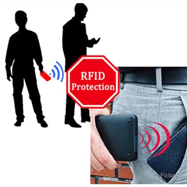 Kortholdere med RFID Säker Skydd Aluminiumfacke Smart Plånbøger Black