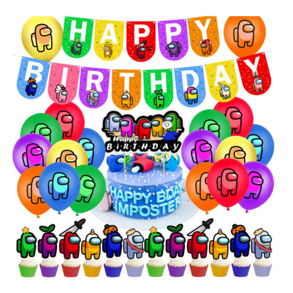 Meidän keskuudessamme lastenjuhlat Balloon Arch - Hyvää syntymäpäivää