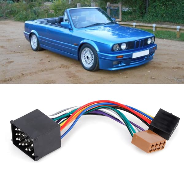 Hjælpekabel Bilradioadapter Stereoledningsnet Kabel ISO-stik Passer til E36 E46 E39 Radioledningsnet Radioadapterledningsnet black