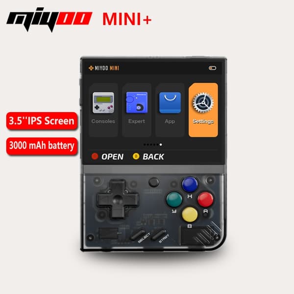 MIYOO Mini Plus Bärbar Retro Handhållen Spelkonsol 3,5-tums IPS HD-skärm Barnpresent Linux System purple T 64G