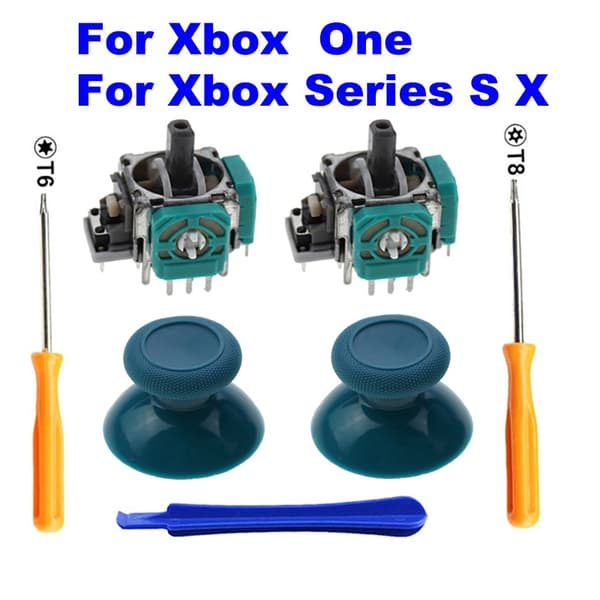2 stk. 3D analog joystick sensormodul, potentiometre og thumbstick til Xbox One S X-serie controller E