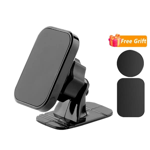 Magnetisk bilhållare för iPhone Samsung Luftventilsmontering Stativ GPS-stöd Black
