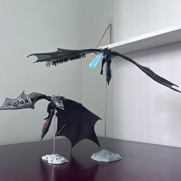 Jon Snow, Night King, Daenerys Action Figures - Viserion & Rhaegal Black Ice Dragon-modeller E Size with box