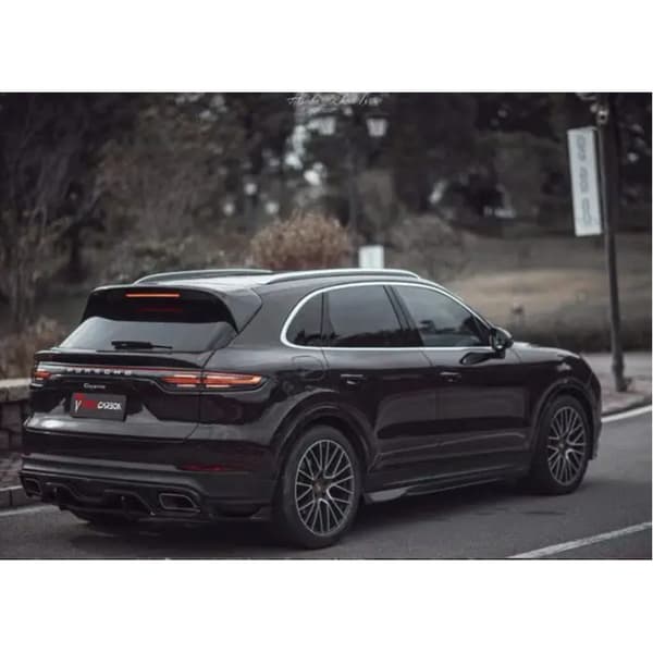 Karrosserisæt i ægte kulfiber til Porsche Cayenne Coupé 2018-2023, forkofangerlæbe, bagagerumsdiffusor, sideskørtspoiler Rear Diffuser