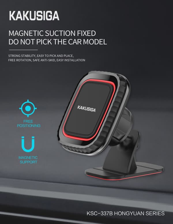 Universel magnetisk bilholder til luftventil, 360° roterbar, passer til iPhone Xiaomi GPS Black