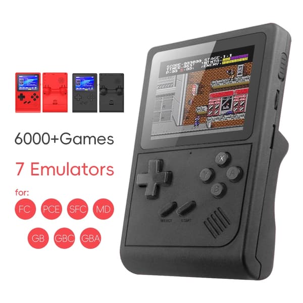 Handhållen spelkonsol Bärbar Retro Mini-videospel för NES/SNES/GBA- Konsoler för Gameboy Player Black