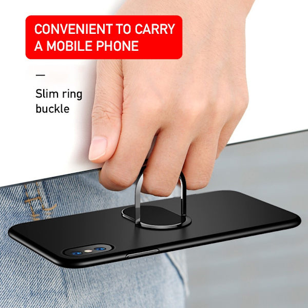 Universal Magnetisk Fingerring Telefonholder Stativ Bilmontering til iPhone Smartphone Black
