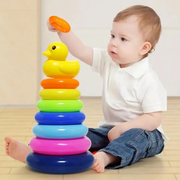 Montessori Rolling Ball Tower Leksak för spädbarn 1-3 år - Stacking Track Educational Game ST649