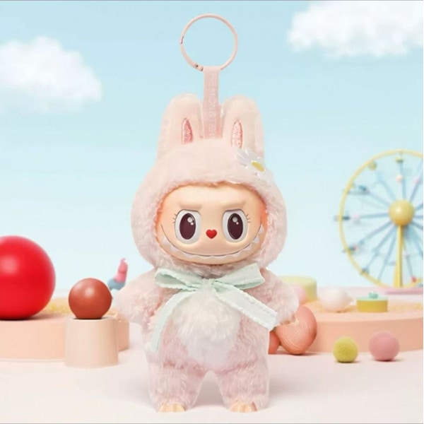 Het hög kvalitet Labubu Angel zimomo themonsters tecknad söt anime actionfigurer skrivbordsdekorationer Julklappar cola