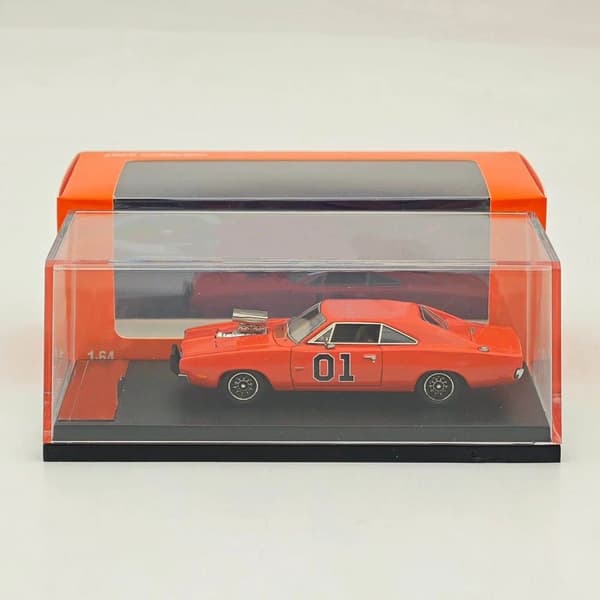 Mini Forge 1:64 för Charger General Lee R/T 1969 Diecast Modellbil Miniatyr Begränsad Samling Leksaksfordonsmodeller RT Silver