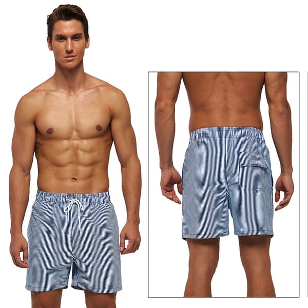 Snabbtorkande herrshorts med vertikala randar, nya ankomster 2026, sommar, strandsurfing, andningsbart nätfoder, plusstorleksshorts 3XL