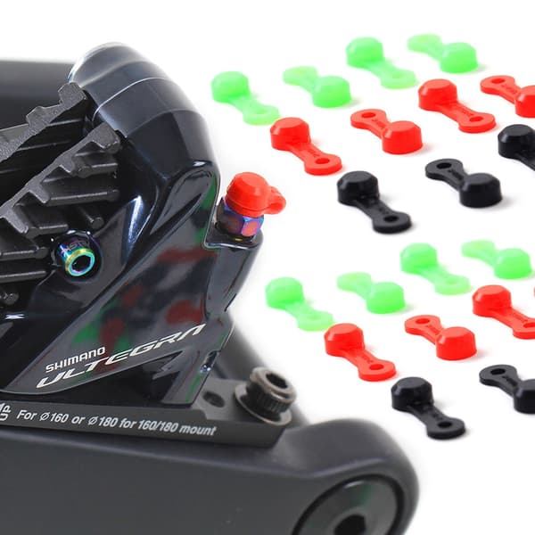 RISK Kiselgel MTB Cykel Luftningsnippel Dammkåpa Set För XT Oljeskivbromsklämma 4pcs-Red