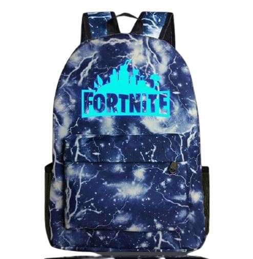 Fortnite ryggsäck Night Luminous Skola Väskor  lyser i mörkret Blue Thunder Blue