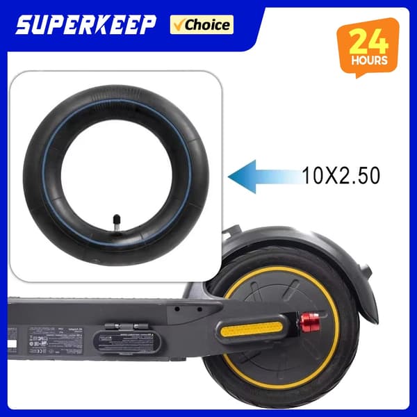 60/70-6.5 Dækslange til NINEBOT Max G30 G30D G30LP G2 El-løbehjul 10x2.5 10 tommer black