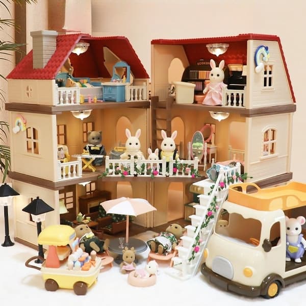 Mini lekstuga för barn - Roliga simulerade lekstuga prydnader för kreativ lek Dining table suit