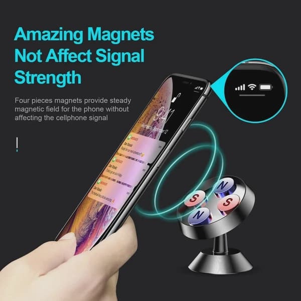 Magnetisk bilholder til iPhone 13 12 Samsung Redmi Xiaomi Black