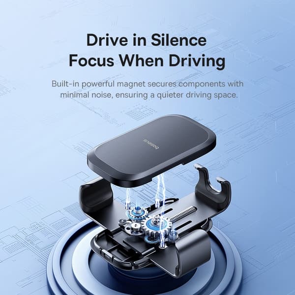 Baseus Metal Gravity Bilholder Luftventilatorstativ til iPhone Xiaomi Samsung Huawei Realme Silver