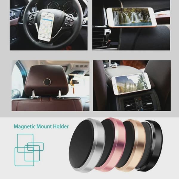 Magnetisk Biltelefonholder Dashboardmonteringsstativ til iPhone 13 12 Samsung Redmi Xiaomi Silver
