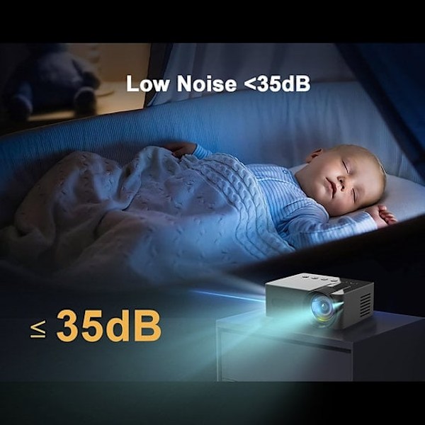 Mini WiFi -projektori 1080p Full HD - kannettava kotiteatteri- ja ulkoilmaelokuvaprojektori