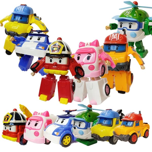 Korea Polis Robocar Amber Roy Haley Action Figur - Transformerende robotlegetøj til børn 03 Nobox
